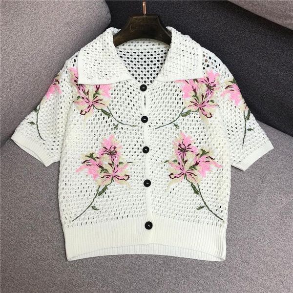 women's knits & tees designer knitted cardigan for women vintage turn down collar hollow embroidery flower sweater, White
women's knits & tees designer knitted cardigan for women vintage turn down collar hollow embroidery flower sweater, White