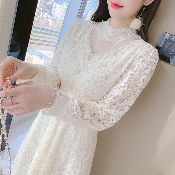 casual dresses coigarsam women dress autumn 2022 office lady long sleeve solid lace o-neck high waist apricot robe vestidos, Black;gray
casual dresses coigarsam women dress autumn 2022 office lady long sleeve solid lace o-neck high waist apricot robe vestidos, Black;gray