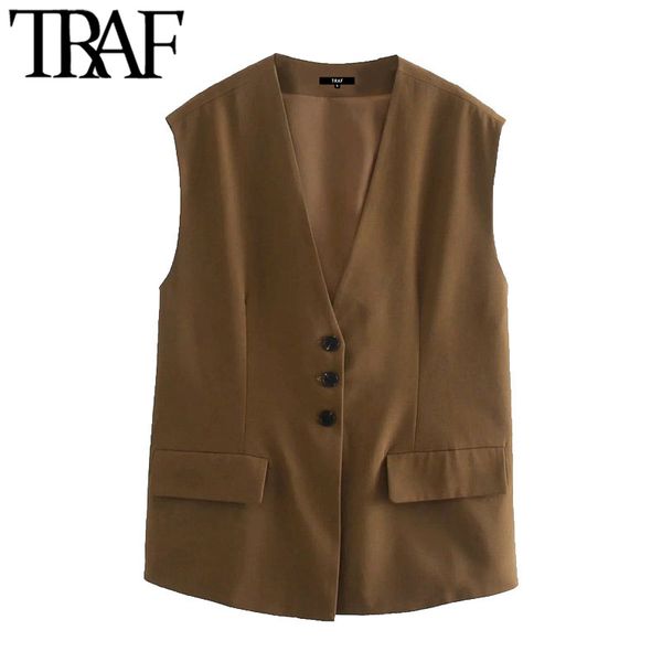 traf women fashion with buttons pleated waistcoat vintage v neck sleeveless female vest outerwear chic 210415, Black;white
traf women fashion with buttons pleated waistcoat vintage v neck sleeveless female vest outerwear chic 210415, Black;white
