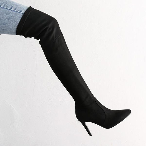 boots autumn winter women shoes pointed toe over the knee high thin heel slip on stretch long size 34-43, Black
boots autumn winter women shoes pointed toe over the knee high thin heel slip on stretch long size 34-43, Black