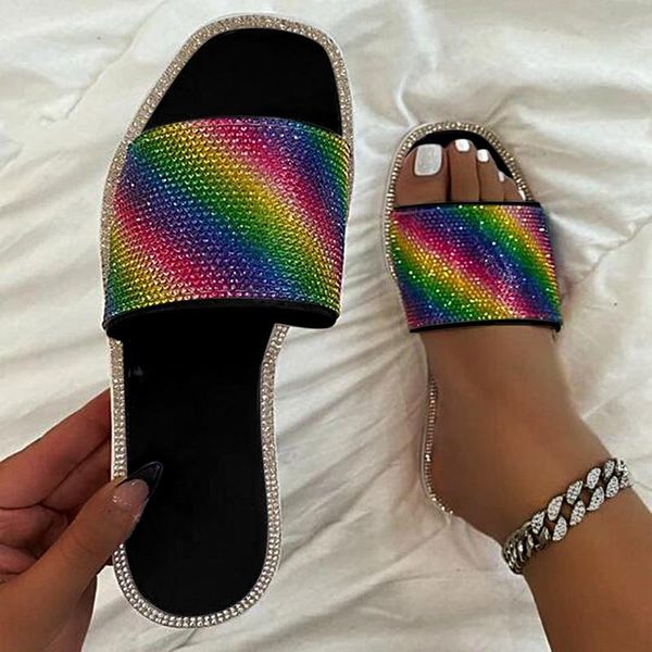 rainbow crystal slip on flip flops woman shoes non-slip breathable women's summer footwear zapatos de mujer slaps women slippers, Black
rainbow crystal slip on flip flops woman shoes non-slip breathable women's summer footwear zapatos de mujer slaps women slippers, Black