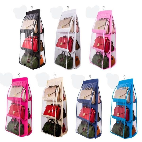 storage boxes & bins 6 pocket hanging handbag organizer transparent wardrobe closet bag clothes hangers holder door wall shoe with pouch
storage boxes & bins 6 pocket hanging handbag organizer transparent wardrobe closet bag clothes hangers holder door wall shoe with pouch