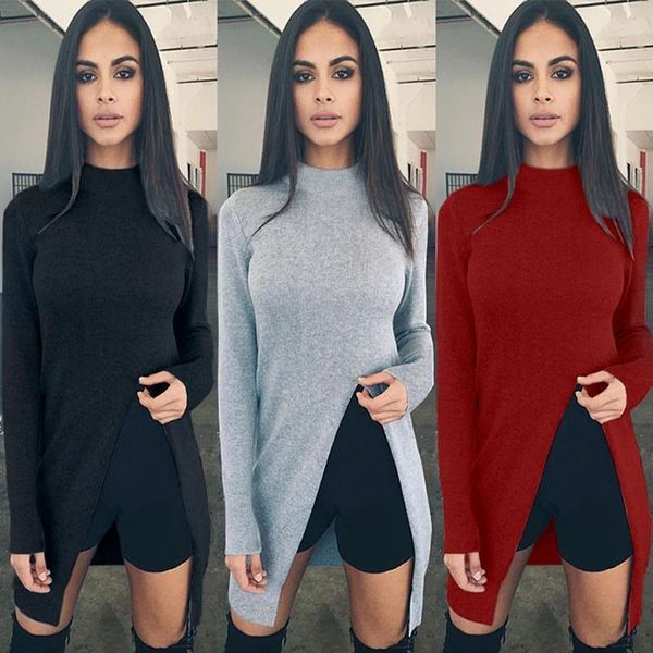women's sweaters 2021 women fashion long sleeve knitted pullovers high split casual knitwear sweater solid clothing, White;black
women's sweaters 2021 women fashion long sleeve knitted pullovers high split casual knitwear sweater solid clothing, White;black