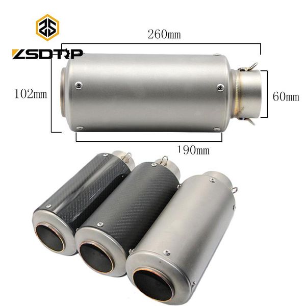 motorcycle exhaust system zsdtrp 60mm carbon fiber muffler modified sc pipe for z800 s1000rr cbr600 cb750
motorcycle exhaust system zsdtrp 60mm carbon fiber muffler modified sc pipe for z800 s1000rr cbr600 cb750