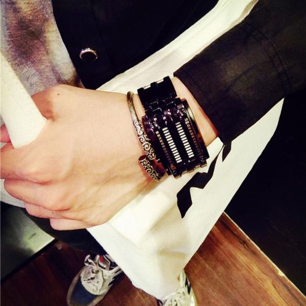 wristwatches luxury watch stainless steel blue binary luminous led electronic display sport watches for lovers men women gifts, Slivery;brown
wristwatches luxury watch stainless steel blue binary luminous led electronic display sport watches for lovers men women gifts, Slivery;brown