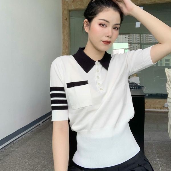 women's polos 2021 summer korea style ice silk knitted short sleeve t shirt women back cat print casual lapel slim tees top, White
women's polos 2021 summer korea style ice silk knitted short sleeve t shirt women back cat print casual lapel slim tees top, White
