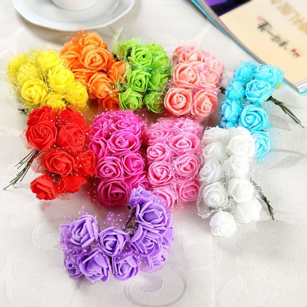 144pcs head multicolor pe rose foam mini artificial silk flowers bouquet solid color wedding decoration wreaths 2cm diameter decorative &
144pcs head multicolor pe rose foam mini artificial silk flowers bouquet solid color wedding decoration wreaths 2cm diameter decorative &