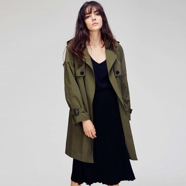 women's trench coats windbreaker spring autumn casual lace-up british style mid-length comfortable fit women coat, Tan;black
women's trench coats windbreaker spring autumn casual lace-up british style mid-length comfortable fit women coat, Tan;black