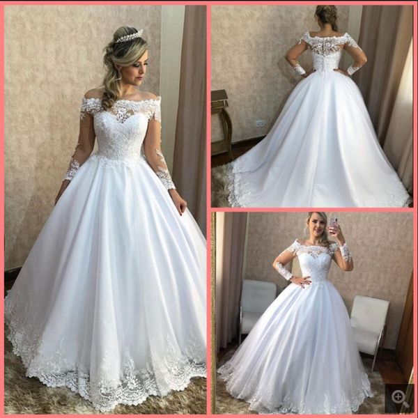 vestido de noiva 2021 vintage ball gown lace appliques wedding dress princess puffy off the shoulder long sleeve bridal gowns modest saudi a, White
vestido de noiva 2021 vintage ball gown lace appliques wedding dress princess puffy off the shoulder long sleeve bridal gowns modest saudi a, White