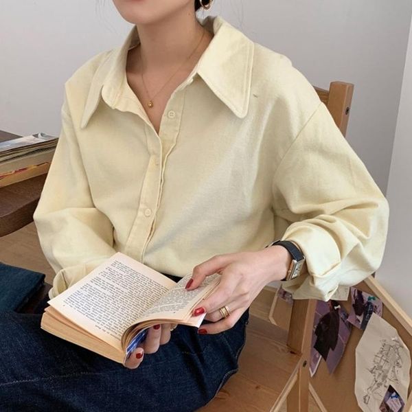 women's blouses & shirts hzirip 2021 lady full sleeves casual autumn ol femme chic all match solid lapel loose streetwear brief vintag, White
women's blouses & shirts hzirip 2021 lady full sleeves casual autumn ol femme chic all match solid lapel loose streetwear brief vintag, White