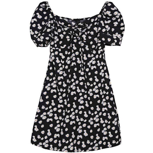 women daisy black flower print square collar short sleeve a line mini dress summer beach female d2649 210514, Black;gray
women daisy black flower print square collar short sleeve a line mini dress summer beach female d2649 210514, Black;gray
