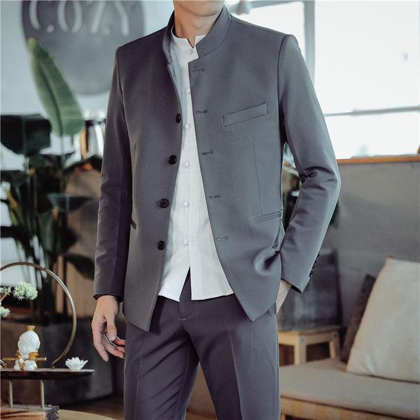 spring and autumn style chinese-style clothing suit men's wear stand collar sun yat-sen costume set two p suits & blazers, White;black
spring and autumn style chinese-style clothing suit men's wear stand collar sun yat-sen costume set two p suits & blazers, White;black