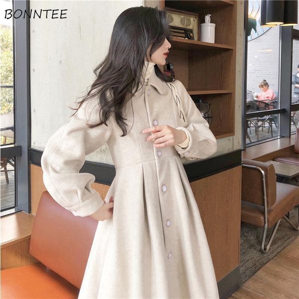 women's wool & blends women solid turn down collar long coats slim drape single breasted korean style office lady casual plus size fash, Black
women's wool & blends women solid turn down collar long coats slim drape single breasted korean style office lady casual plus size fash, Black