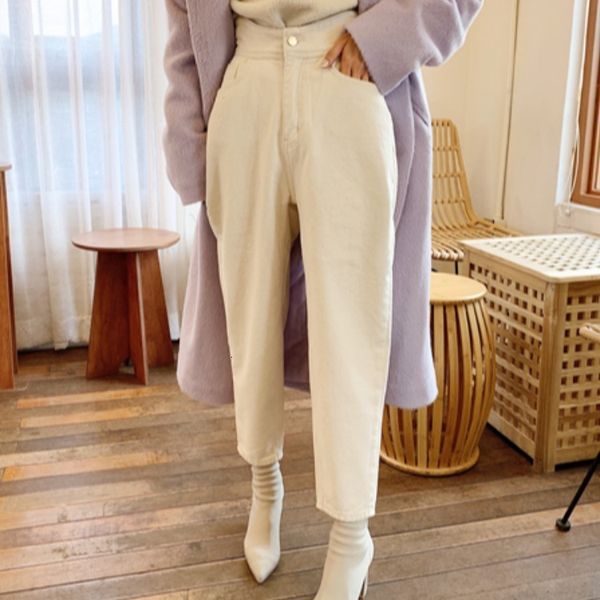 female harem pants, high-waisted fashion white jeans, ladies'buttons spring 2021 streetwear., Blue
female harem pants, high-waisted fashion white jeans, ladies'buttons spring 2021 streetwear., Blue