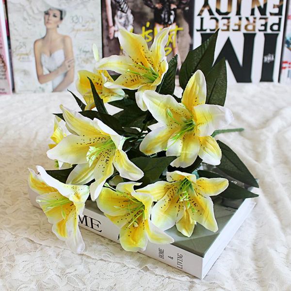 decorative flowers & wreaths 1pcs 10 heads silk flower artificial lily european multicolor vase fake bouquet wedding home party decoration
decorative flowers & wreaths 1pcs 10 heads silk flower artificial lily european multicolor vase fake bouquet wedding home party decoration