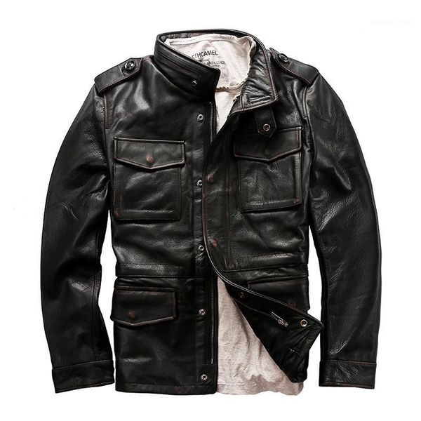 description 2123 asian read size army genuine m65 outerwear cow cowhide leather rider jacket men's & faux, Black
description 2123 asian read size army genuine m65 outerwear cow cowhide leather rider jacket men's & faux, Black