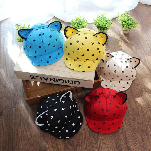 baby hat korean cartoon children's soft brim baseball hat for men and women, Yellow