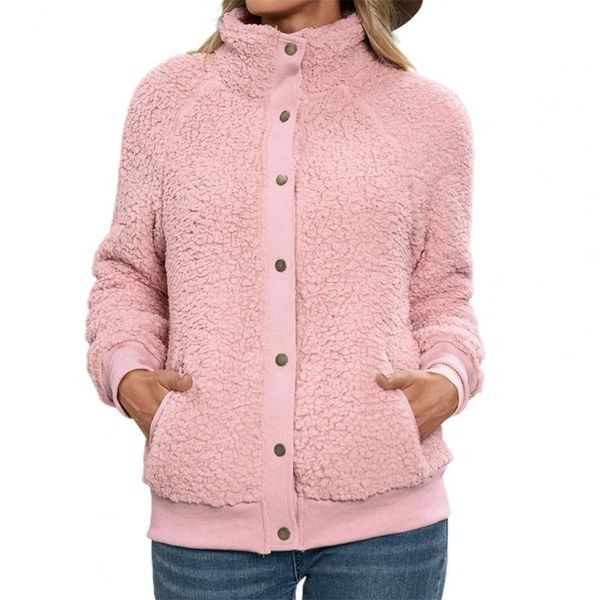 women's jackets lady thick faux lamb wool single breasted double-sided plush jacket comfy women solid color stand collar long sleeve co, Black;brown
women's jackets lady thick faux lamb wool single breasted double-sided plush jacket comfy women solid color stand collar long sleeve co, Black;brown