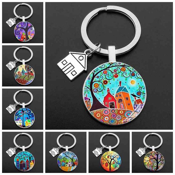 key to the new house kechain beautiful house under the starry sky key ring personality jewelry gift key holder for new home, Silver
key to the new house kechain beautiful house under the starry sky key ring personality jewelry gift key holder for new home, Silver