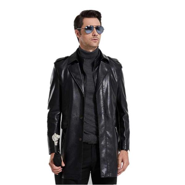 men's leather & faux 2021 middle winter aged clothing ecological windbreaker mid length business suit collar jacket plus size suede coa, Black
men's leather & faux 2021 middle winter aged clothing ecological windbreaker mid length business suit collar jacket plus size suede coa, Black
