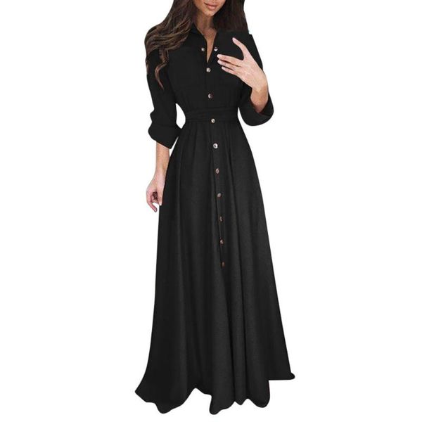 clothing dresses for womens lady casual fashion long sleeve lapel maxi dress solid shirt vestidos verano femme robe, Black;gray
clothing dresses for womens lady casual fashion long sleeve lapel maxi dress solid shirt vestidos verano femme robe, Black;gray