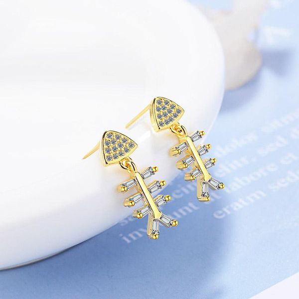 stud s925 silver earring sparkling fish skeleton bones for women gift lady girl fashion zircon jewelry, Golden;silver
stud s925 silver earring sparkling fish skeleton bones for women gift lady girl fashion zircon jewelry, Golden;silver
