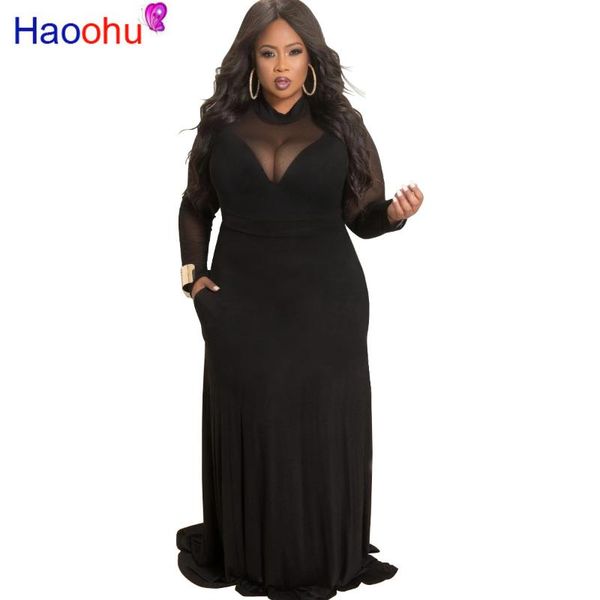 casual dresses l-5xl solid color mesh patchwork loose maxi dress bohemian holiday party women stand neck robes vestidos with pocket plus siz, Black;gray
casual dresses l-5xl solid color mesh patchwork loose maxi dress bohemian holiday party women stand neck robes vestidos with pocket plus siz, Black;gray