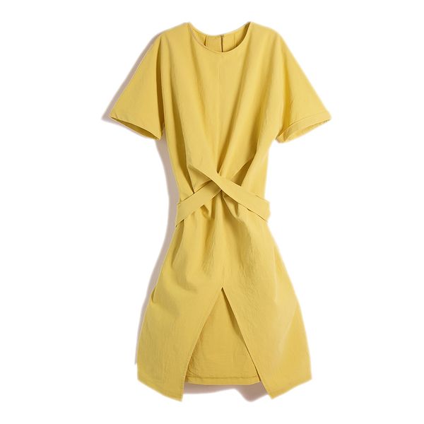 women yellow o-neck short sleeve casual criss-cross lace-up split mini dress summer female d2699 210514, Black;gray
women yellow o-neck short sleeve casual criss-cross lace-up split mini dress summer female d2699 210514, Black;gray