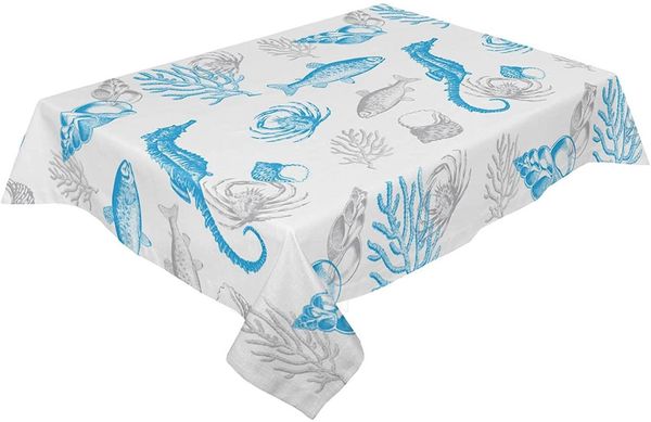 table cloth marine animals blue sea horse fish crab conch tablecloth art decoration 
table cloth marine animals blue sea horse fish crab conch tablecloth art decoration