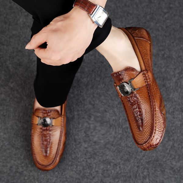 first layer cowhide leather pea men's c-rocodile casual shoes, british one foot lazy driving shoes, Black
first layer cowhide leather pea men's c-rocodile casual shoes, british one foot lazy driving shoes, Black