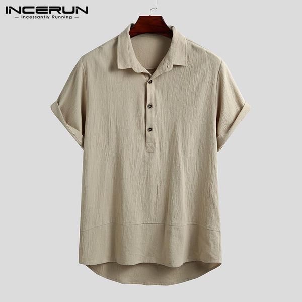 men's casual shirts summer men cotton shirt brand harajuku short sleeve vintage lapel solid color streetwear camisa masculina incerun, White;black
men's casual shirts summer men cotton shirt brand harajuku short sleeve vintage lapel solid color streetwear camisa masculina incerun, White;black