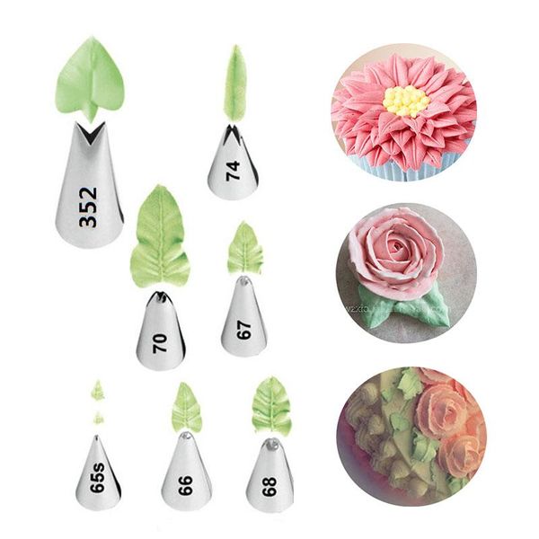 cake tools 7 pcs/set leaves cream tips stainless steel icing piping nozzles decorating cupcake pastry
cake tools 7 pcs/set leaves cream tips stainless steel icing piping nozzles decorating cupcake pastry