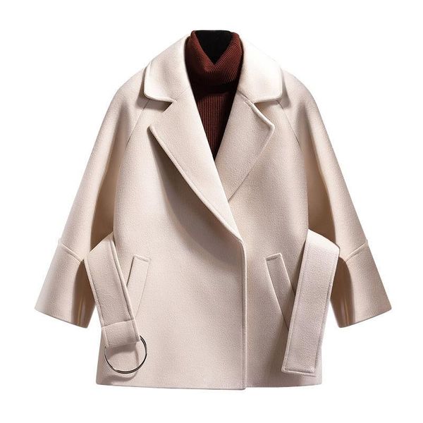 women's wool & blends 4xl large size blended woolen coat jacket korean style short black apricot autumn winter outwear with belt k10
women's wool & blends 4xl large size blended woolen coat jacket korean style short black apricot autumn winter outwear with belt k10