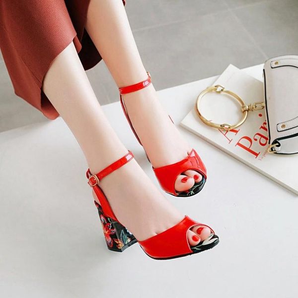 big size high heels sandals women shoes woman summer ladies coarse-heeled fishmouth printed women's, Black
big size high heels sandals women shoes woman summer ladies coarse-heeled fishmouth printed women's, Black