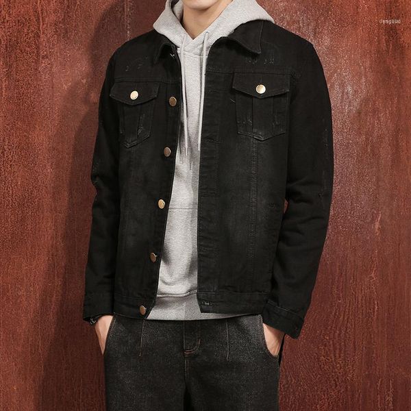 arrive black hooded denim jacket mens hat detachable vintage single breasted hoodies cowboy outerwear #9111, Black;brown
arrive black hooded denim jacket mens hat detachable vintage single breasted hoodies cowboy outerwear #9111, Black;brown
