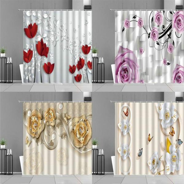 rose flowers shower curtain floral butterfly pearl carved design bathroom curtains european style home decor cloth with hooks
rose flowers shower curtain floral butterfly pearl carved design bathroom curtains european style home decor cloth with hooks