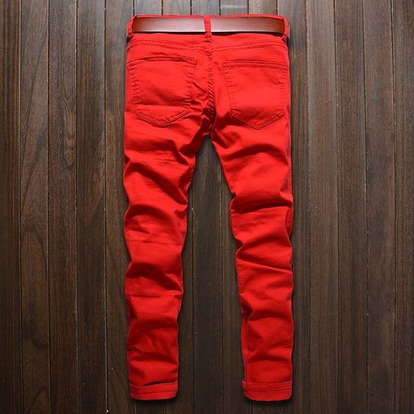 men skinny distressed jeans slim denim casual knee hole hiphop pants biker washed middle waist high quality, Blue
men skinny distressed jeans slim denim casual knee hole hiphop pants biker washed middle waist high quality, Blue