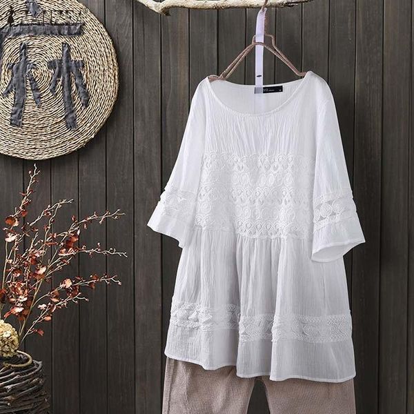 women's blouses & shirts summer lace crochet blouse women half sleeve cotton linen casual hollow out shirt blusas plus size femm, White
women's blouses & shirts summer lace crochet blouse women half sleeve cotton linen casual hollow out shirt blusas plus size femm, White