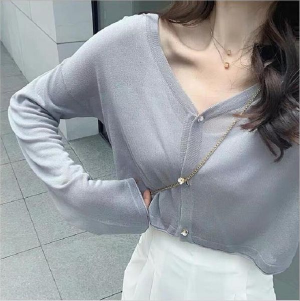 women's summer seaside beach thin sunscreen clothes small fragrant wind short ice silk knitted air-conditioning shirt swimwear, White;black
women's summer seaside beach thin sunscreen clothes small fragrant wind short ice silk knitted air-conditioning shirt swimwear, White;black