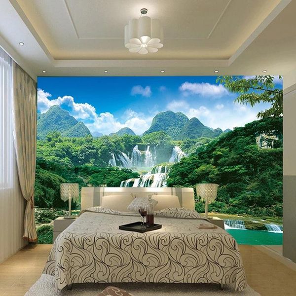 custom mural non-woven self adhesive wallpaper green mountain waterfall landscape pography background painting home decor wallpapers
custom mural non-woven self adhesive wallpaper green mountain waterfall landscape pography background painting home decor wallpapers