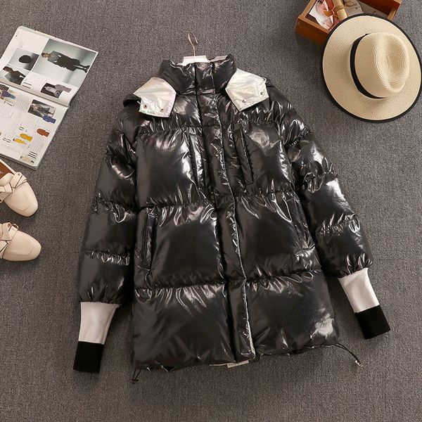 Cotton dress women's middle and long foreign style cute Korean loose hooded thickened winter bread coat REJ9, Black
Cotton dress women's middle and long foreign style cute Korean loose hooded thickened winter bread coat REJ9, Black