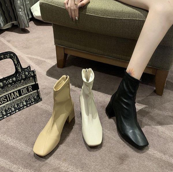 boots autumn winter women zipper square toe elastic suede woman short cotton ankle women's botas mujer, Black
boots autumn winter women zipper square toe elastic suede woman short cotton ankle women's botas mujer, Black