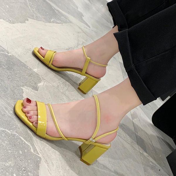 dress shoes high heel yellow sandals women summer 2021 thick slip-on outdoor fashion pu leather open toe heels, Black
dress shoes high heel yellow sandals women summer 2021 thick slip-on outdoor fashion pu leather open toe heels, Black