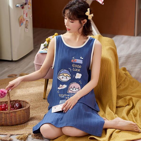 women's sleepwear sleeveless vest nightdress short sleeve casual nightgowns women clothing set cute cartoon summer plus size loose, Black;red
women's sleepwear sleeveless vest nightdress short sleeve casual nightgowns women clothing set cute cartoon summer plus size loose, Black;red