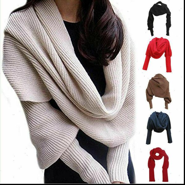 women sweaters europe and american style winter wool scarves for men with sleeves knitted scarf thick warm fashion, White;black
women sweaters europe and american style winter wool scarves for men with sleeves knitted scarf thick warm fashion, White;black