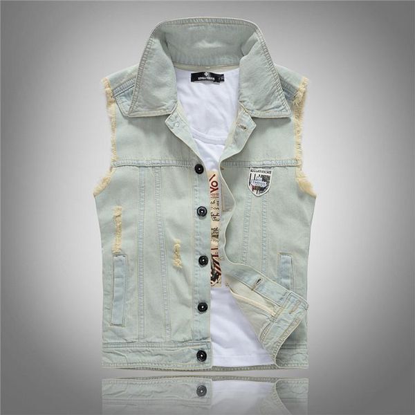 men's vests summer style denim vest slim men outerwear coats moto & biker blue hole sleeveless for big size 4xl 5xl, Black;white
men's vests summer style denim vest slim men outerwear coats moto & biker blue hole sleeveless for big size 4xl 5xl, Black;white