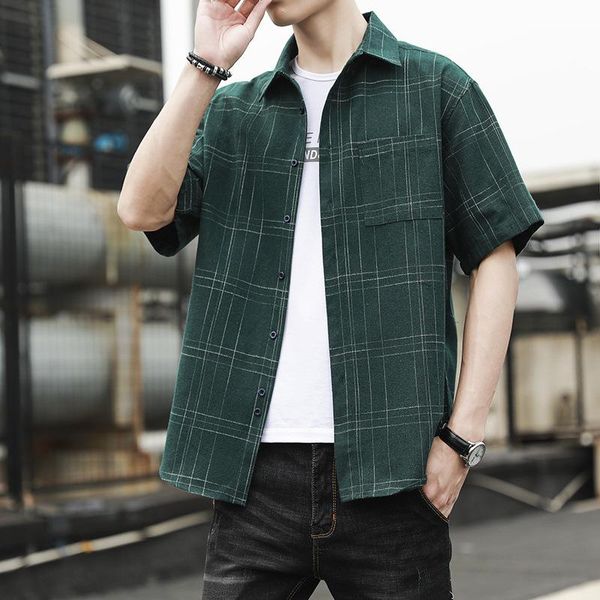men's casual shirts 2021 summer plaid youth shirt loose large size inch korean edition checked short-sleeved -5xl, White;black
men's casual shirts 2021 summer plaid youth shirt loose large size inch korean edition checked short-sleeved -5xl, White;black