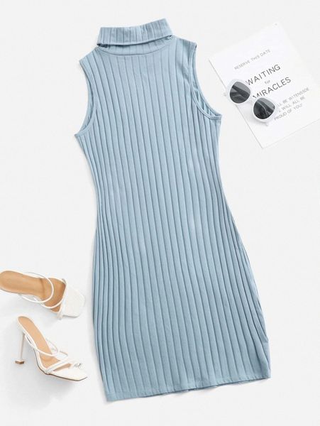 plus solid high neck ribbed knit dress 40cf#, Black 
plus solid high neck ribbed knit dress 40cf#, Black