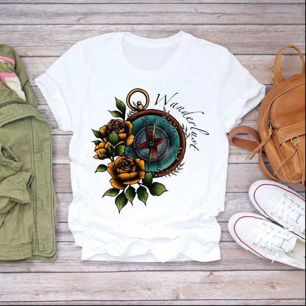 women cartoon floral t shirt travel vacation fashion vintage clothes lady shirts womens ladies graphic female tee, White
women cartoon floral t shirt travel vacation fashion vintage clothes lady shirts womens ladies graphic female tee, White