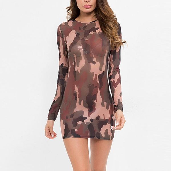 casual dresses women's dress fashion camouflage gauze long-sleeved round neck hip wrap simple slim women 2021, Black;gray
casual dresses women's dress fashion camouflage gauze long-sleeved round neck hip wrap simple slim women 2021, Black;gray